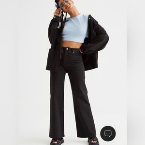 H&M wide leg black pants